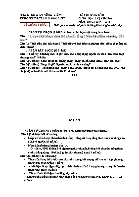 Kì thi học kì II môn Địa lý (khối 6) năm học 2014  2015